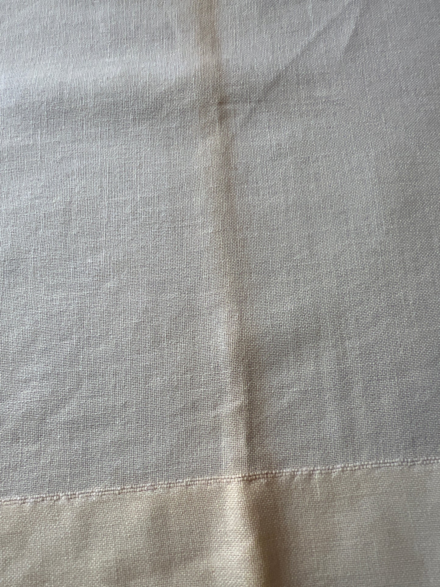 🌼 Vintage Light Yellow Linen Table Runner – 46" x 13"