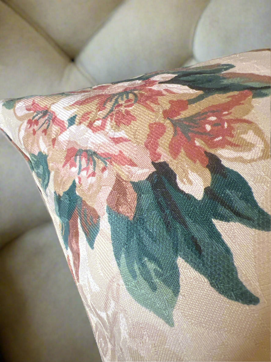 πΊ Handmade Floral Pillow β Heavy Fabric, Fully Lined with Zipper