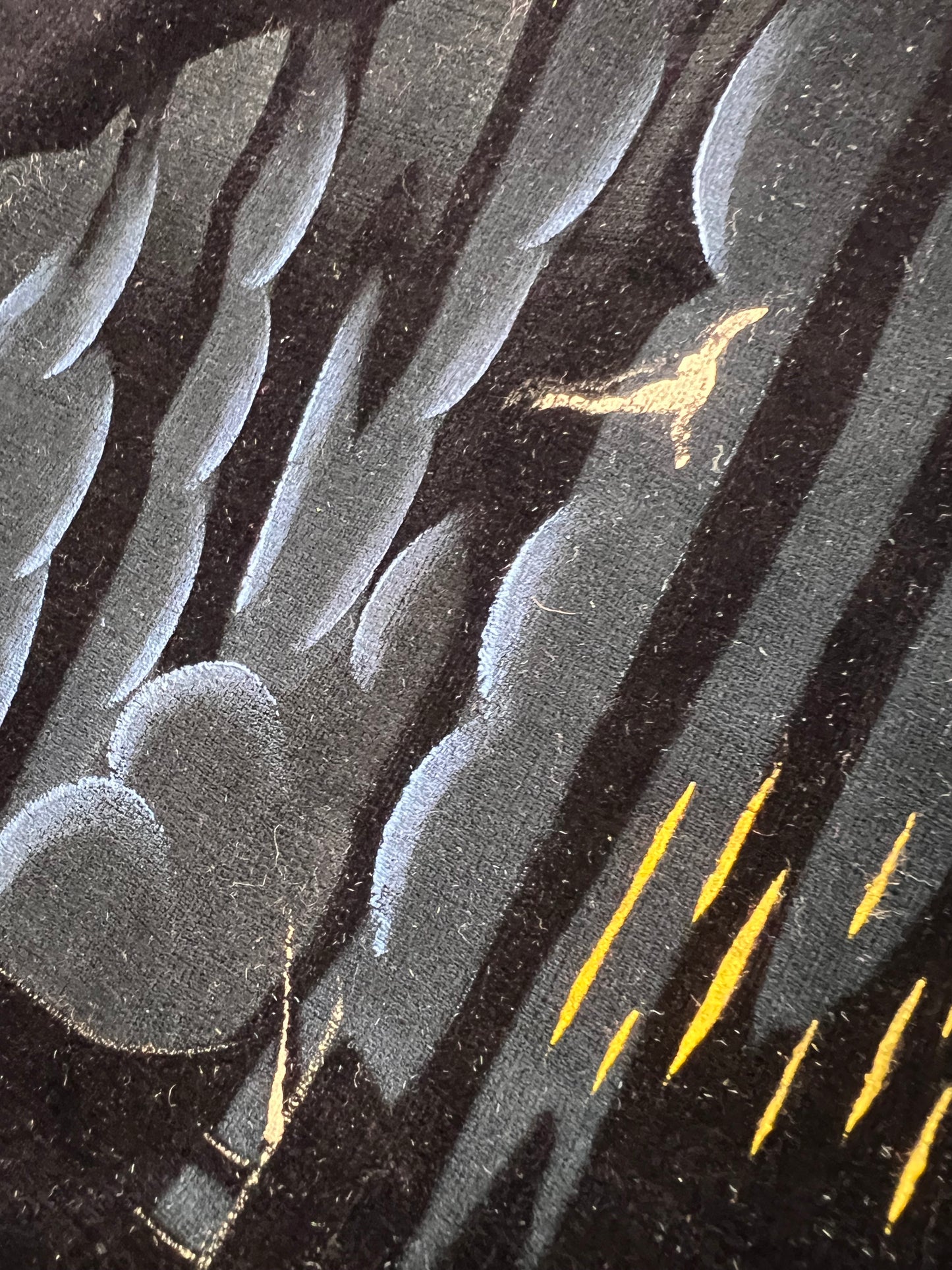 🌸 Vintage Velvet-Backed Theorem 🎨 Hand-Painted Floral Wall Art 🌿