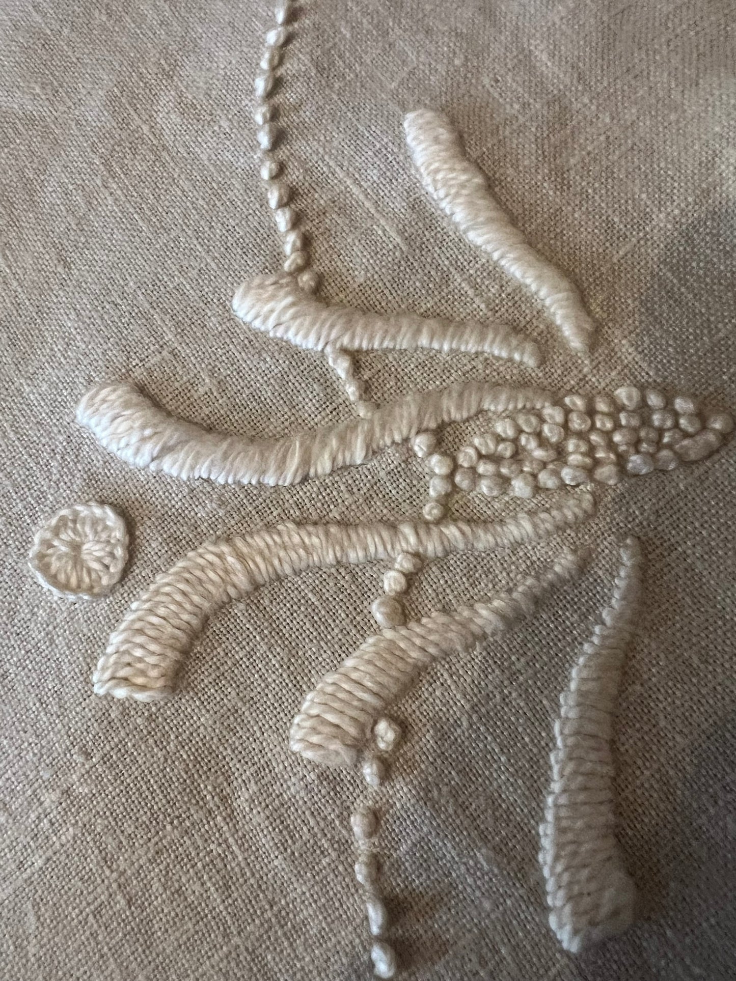 πΏ Vintage Heavy Linen Tablecloth πΈ Hand Embroidered Elegance ποΈ