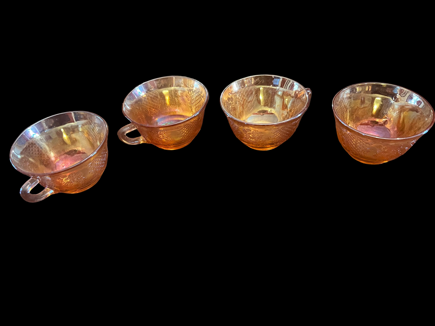 Federal Glass Normandie Marigold Carnival Glass teacup