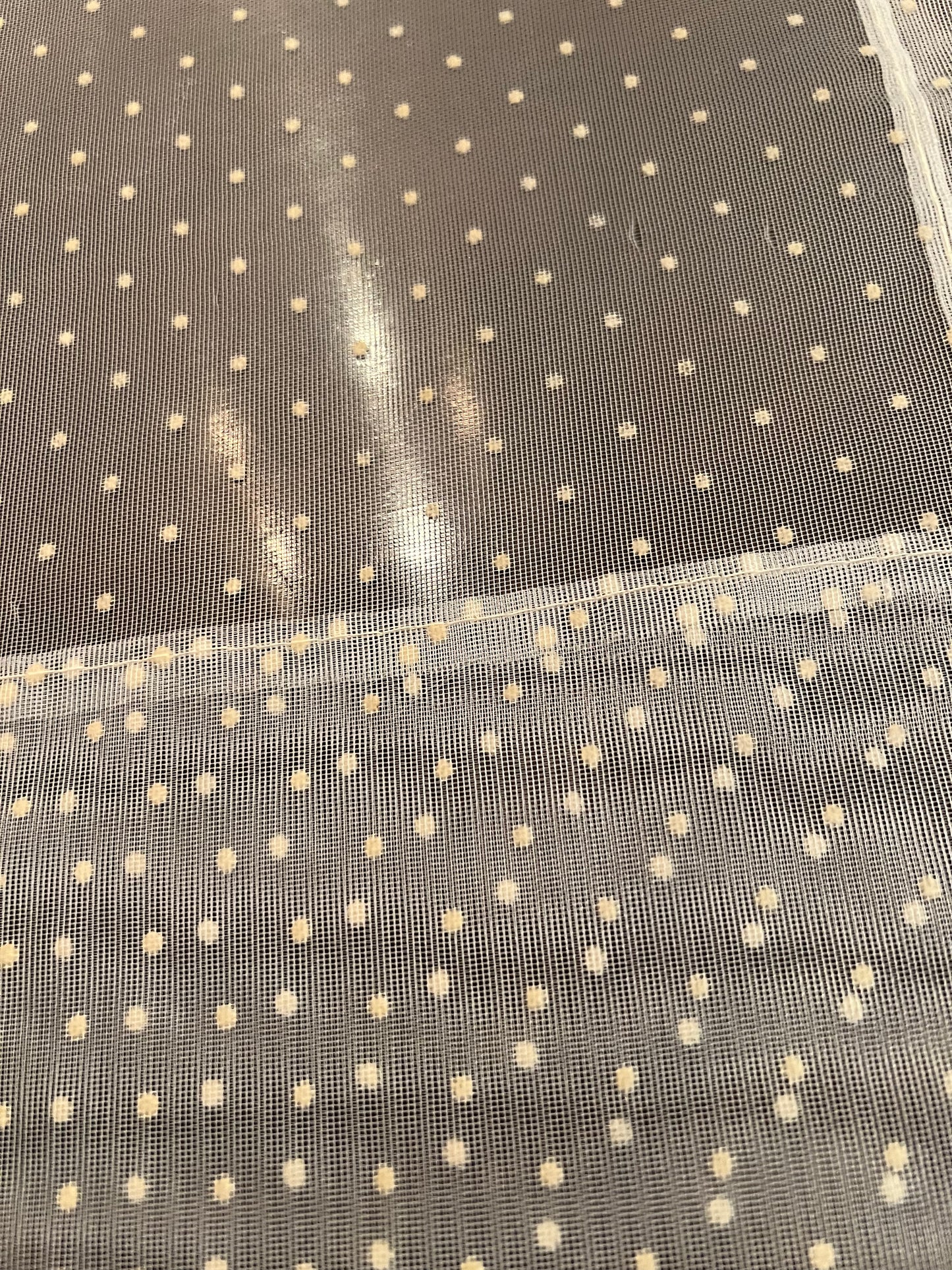 ✨ Mid-Century Sheer Gold Flocked Polka Dot Curtains – Set of 2 ✨