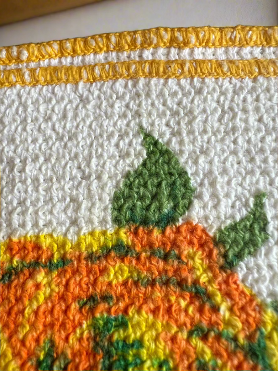 πΉ Vintage Crocheted Potholder β Rose Design, 6" x 6"