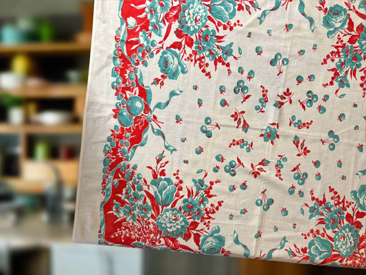 ๐ผ Awesome Vintage Mid-Century Kitchen Tablecloth ๐ Retro Charm & Style ๐๏ธ