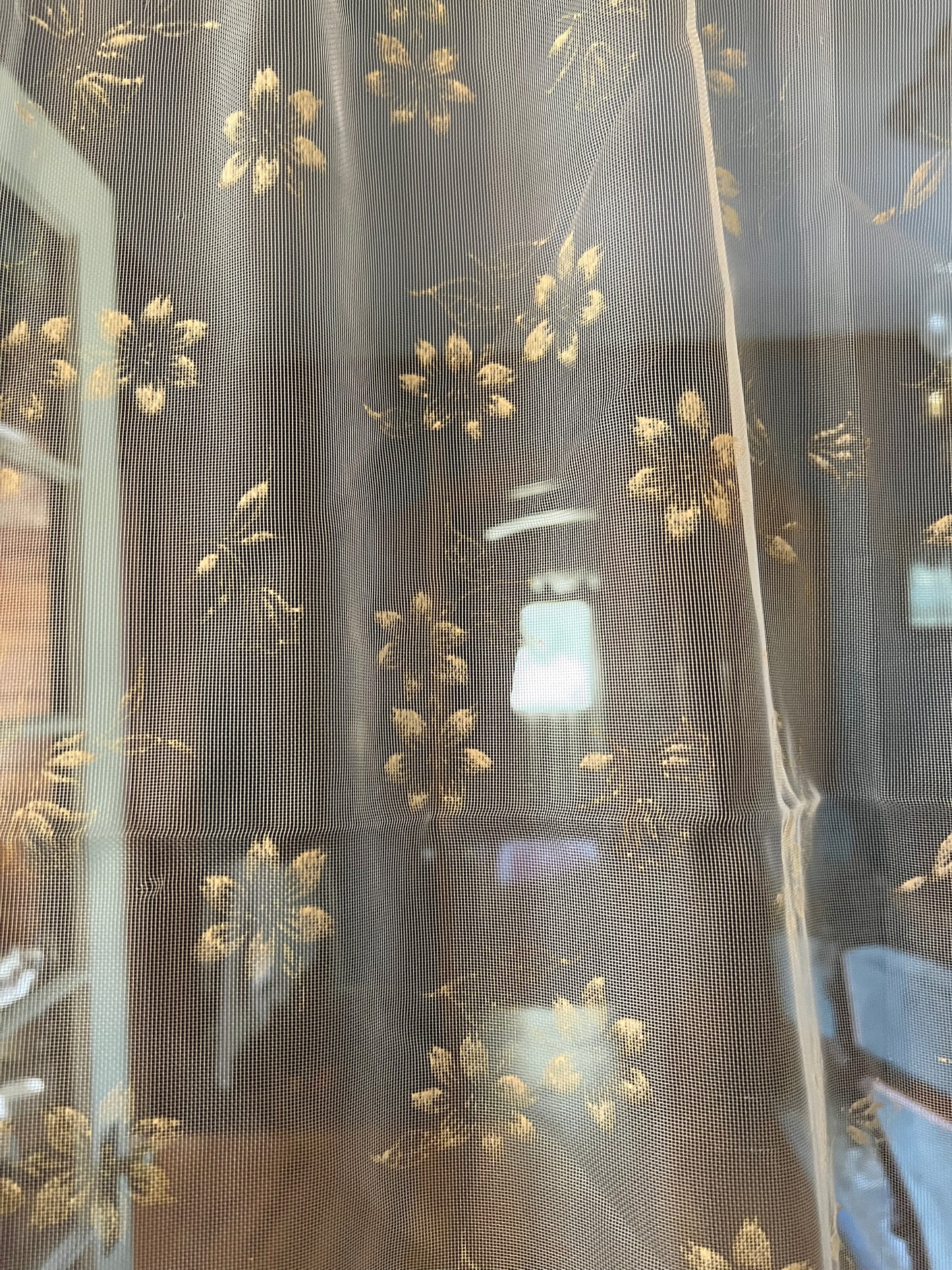 πΌ Mid-Century Sheer Gold Floral Curtains β Set of 4 Vintage Panels πΌ