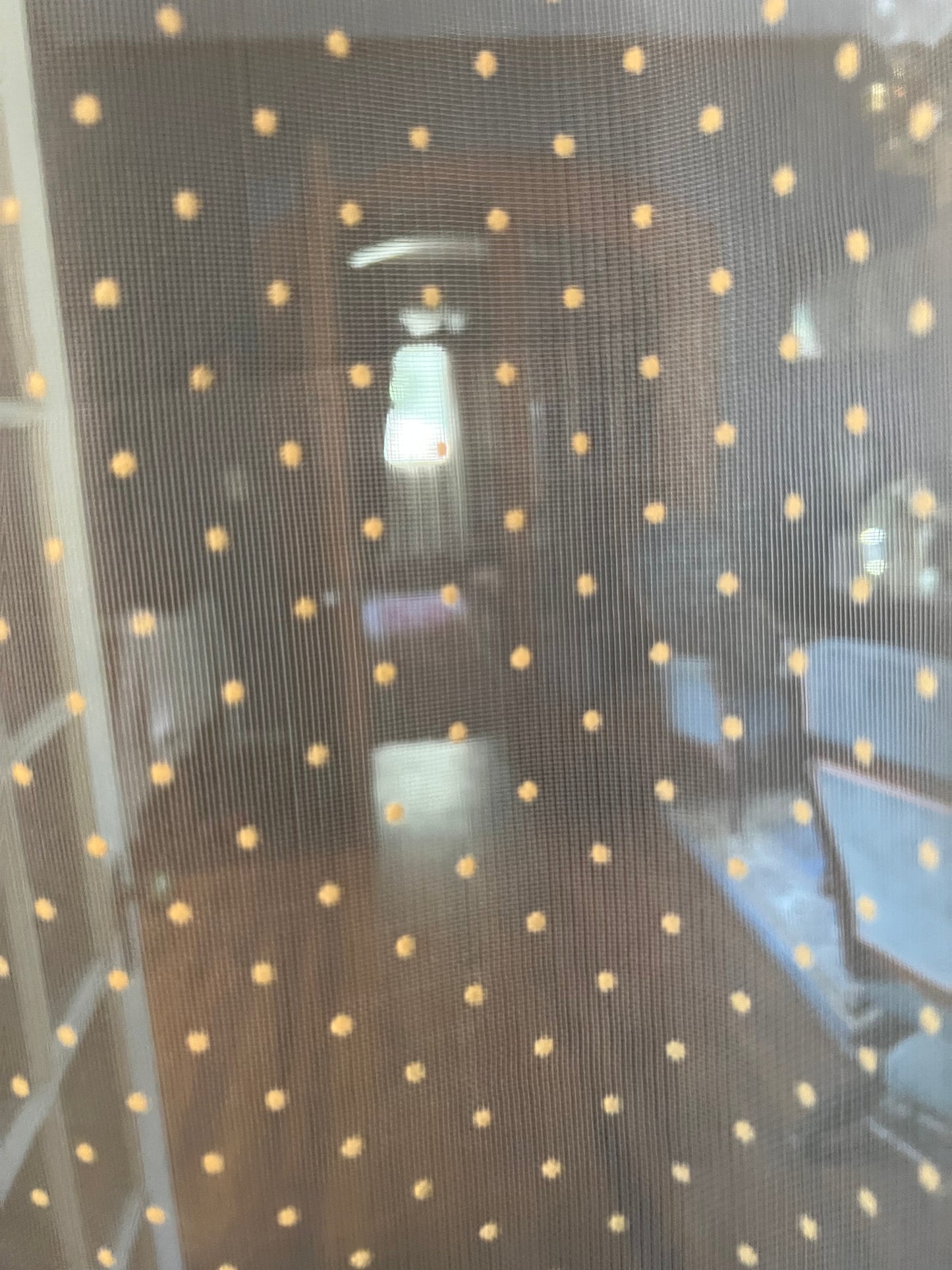 ✨ Mid-Century Sheer Gold Flocked Polka Dot Curtains – Set of 2 ✨