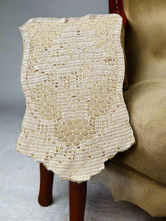 ✨ Antique Crochet Couch Arm Covers – Decorative, 5" x 9"