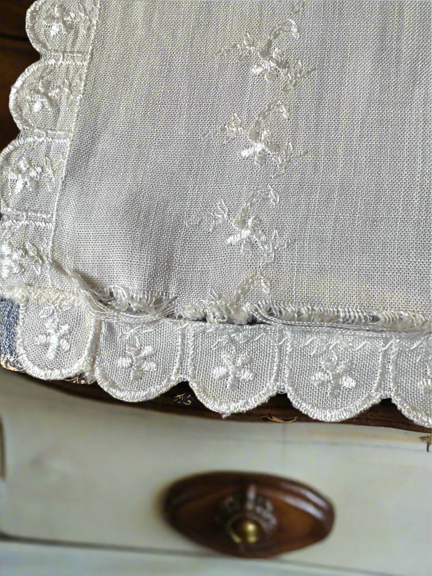 ✨ Antique 1890s Table Runner / Dresser Scarf – Embroidered