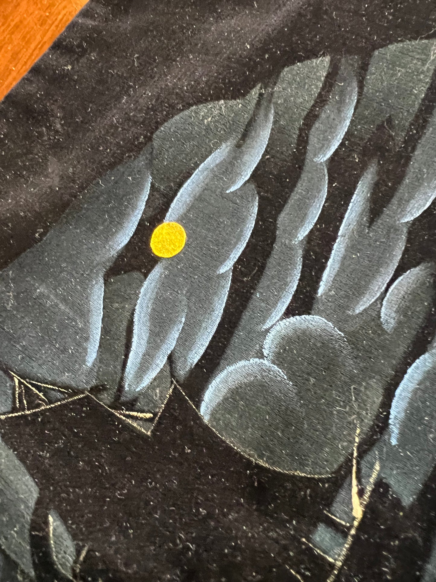 🌸 Vintage Velvet-Backed Theorem 🎨 Hand-Painted Floral Wall Art 🌿