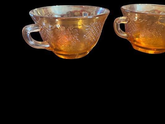 Federal Glass Normandie Marigold Carnival Glass teacup
